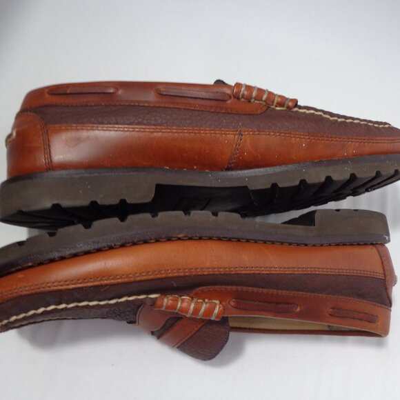 LL Bean Men’s Allagash Bison Handsewn Penny Loafers Leather Brown Size 10 EE - Picture 3 of 7